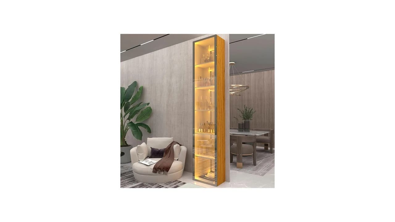 Melhor Cristaleira de Vidro com LED para Decoração de Alta Classe